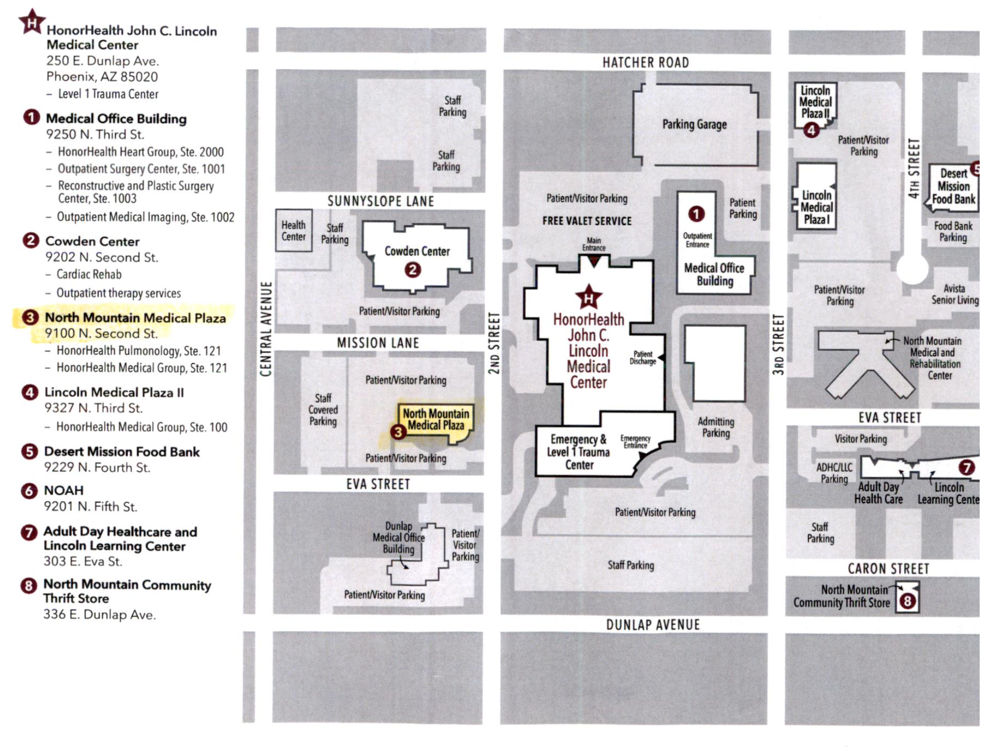 John C. Lincoln Medical Center Map